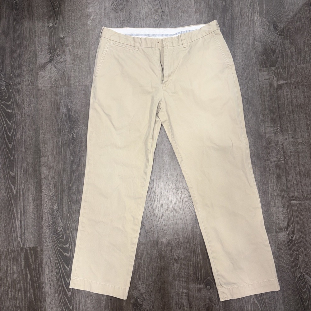 VTG Polo Ralph Lauren Chino Pants Mens 38x30 Khaki Suffield Straight Pony Preppy
